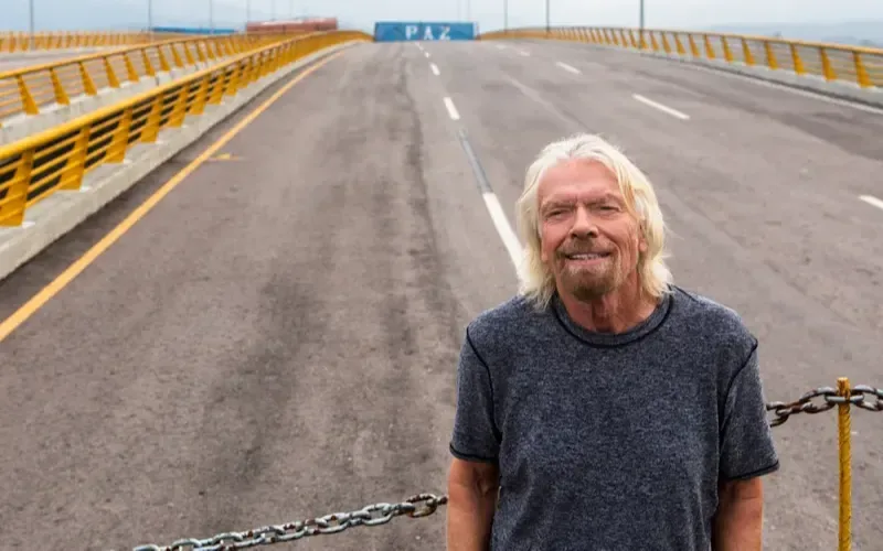 Richard Branson standing on the border of Venezuela