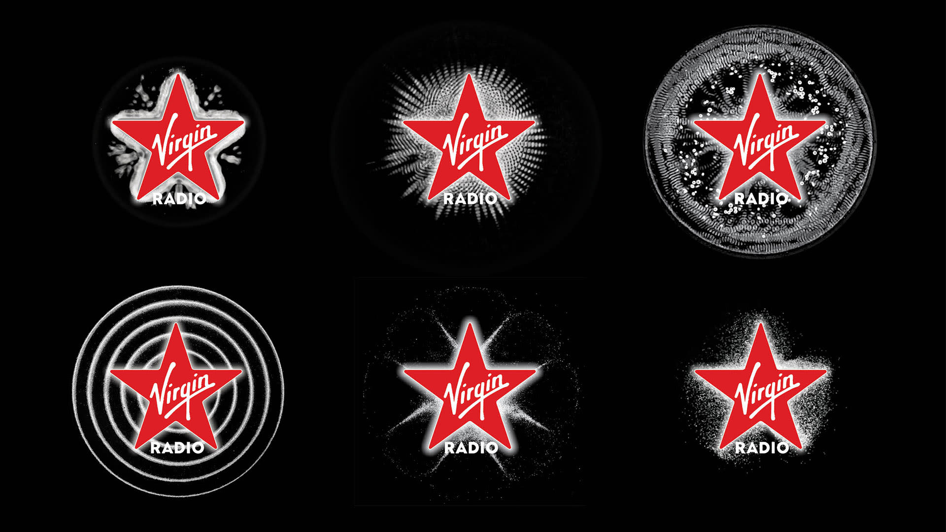 Virgin Radio visual identity using cymatics