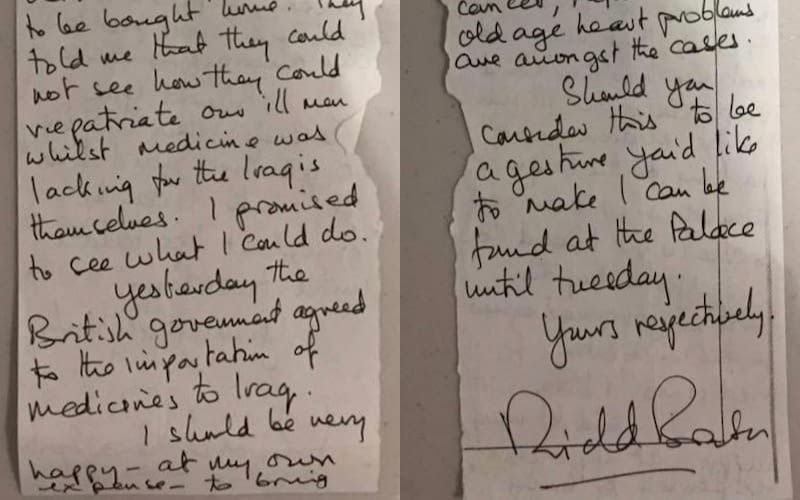 Image of Richard Branson's handwritten letter