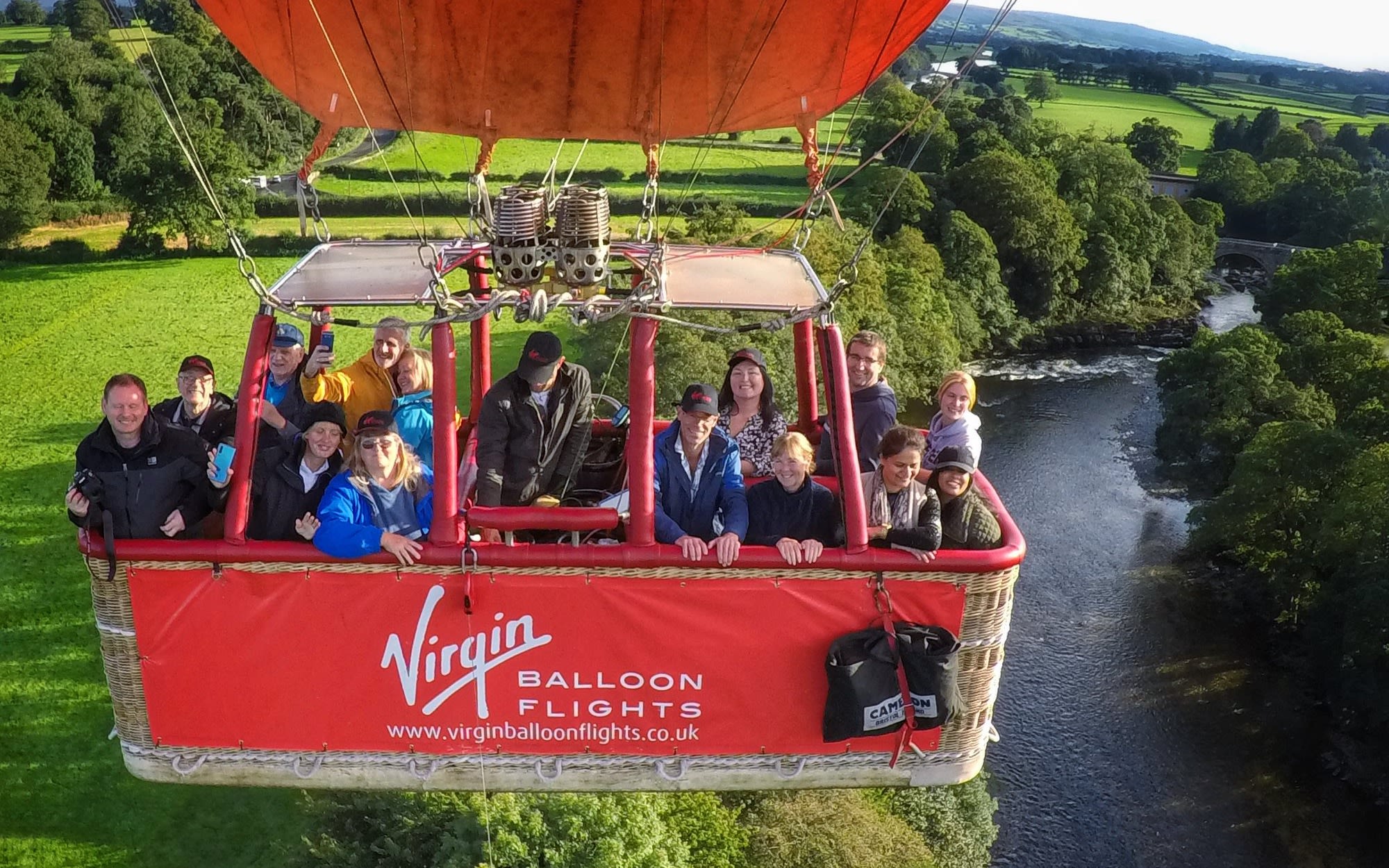People enjoy a Virgin Balloon Flights flight