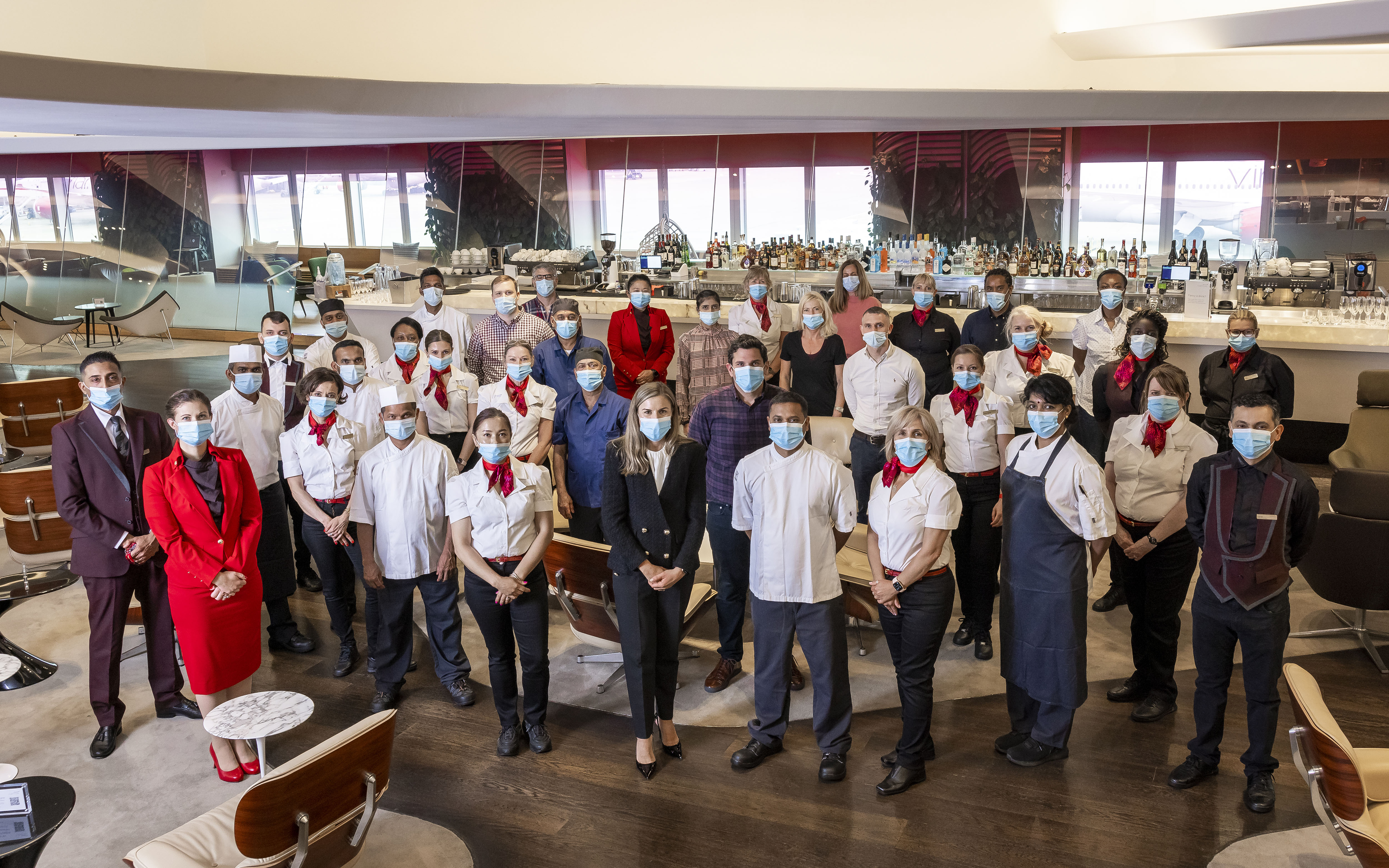 Virgin Atlantic's team at London Heathrow's Virgin Atlantic Clubhouse