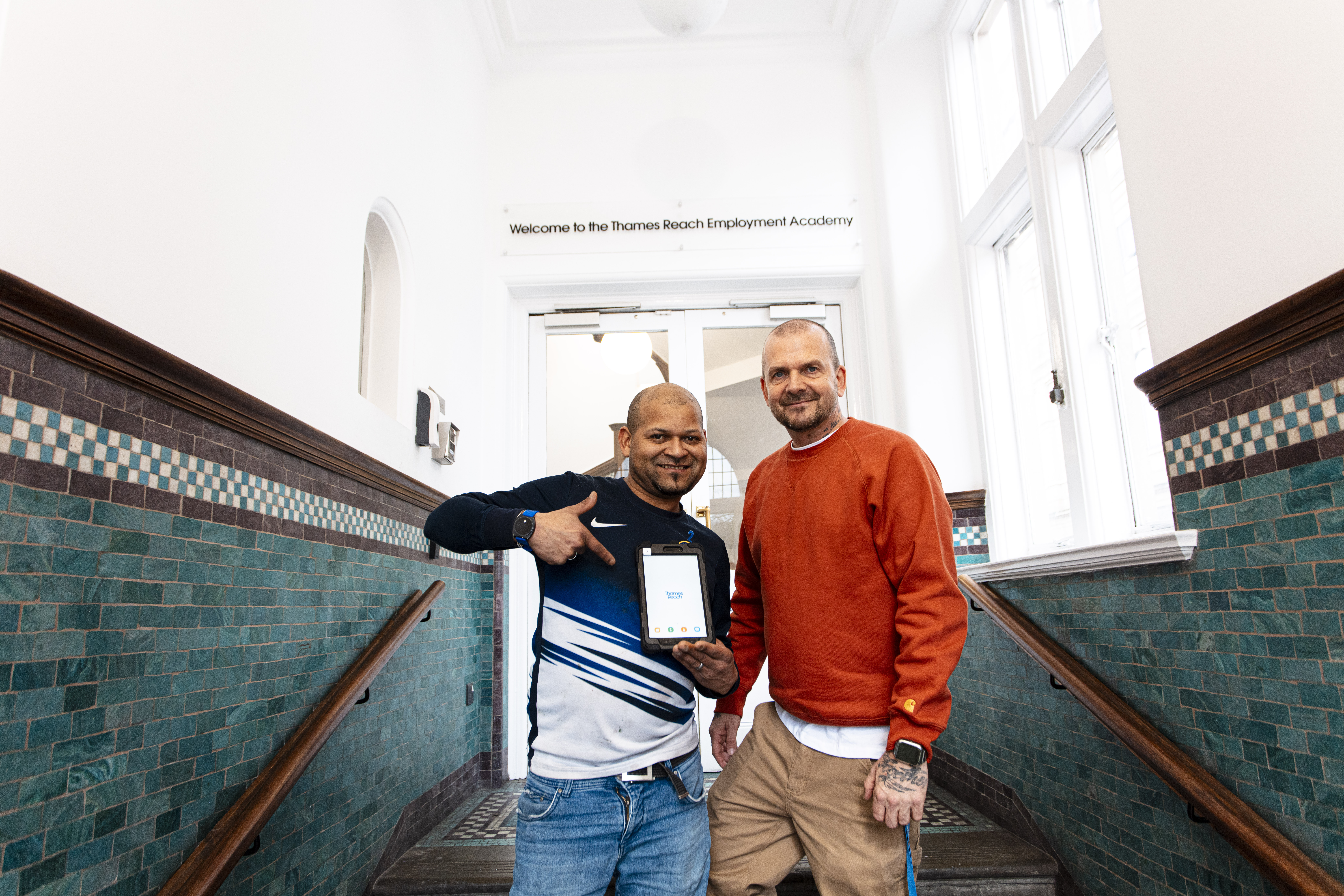 Cardoso Alves and Robert Edgar, a relief worker at Thames Reach