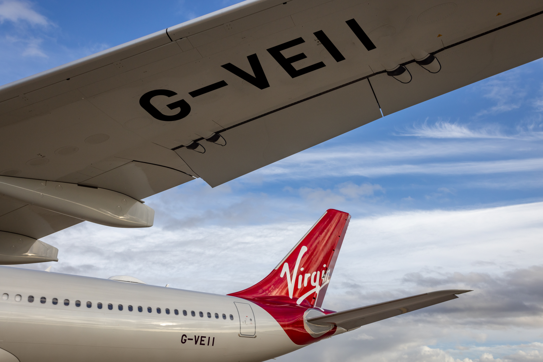 G-VEII on the tail and wing of Queen of the Skies