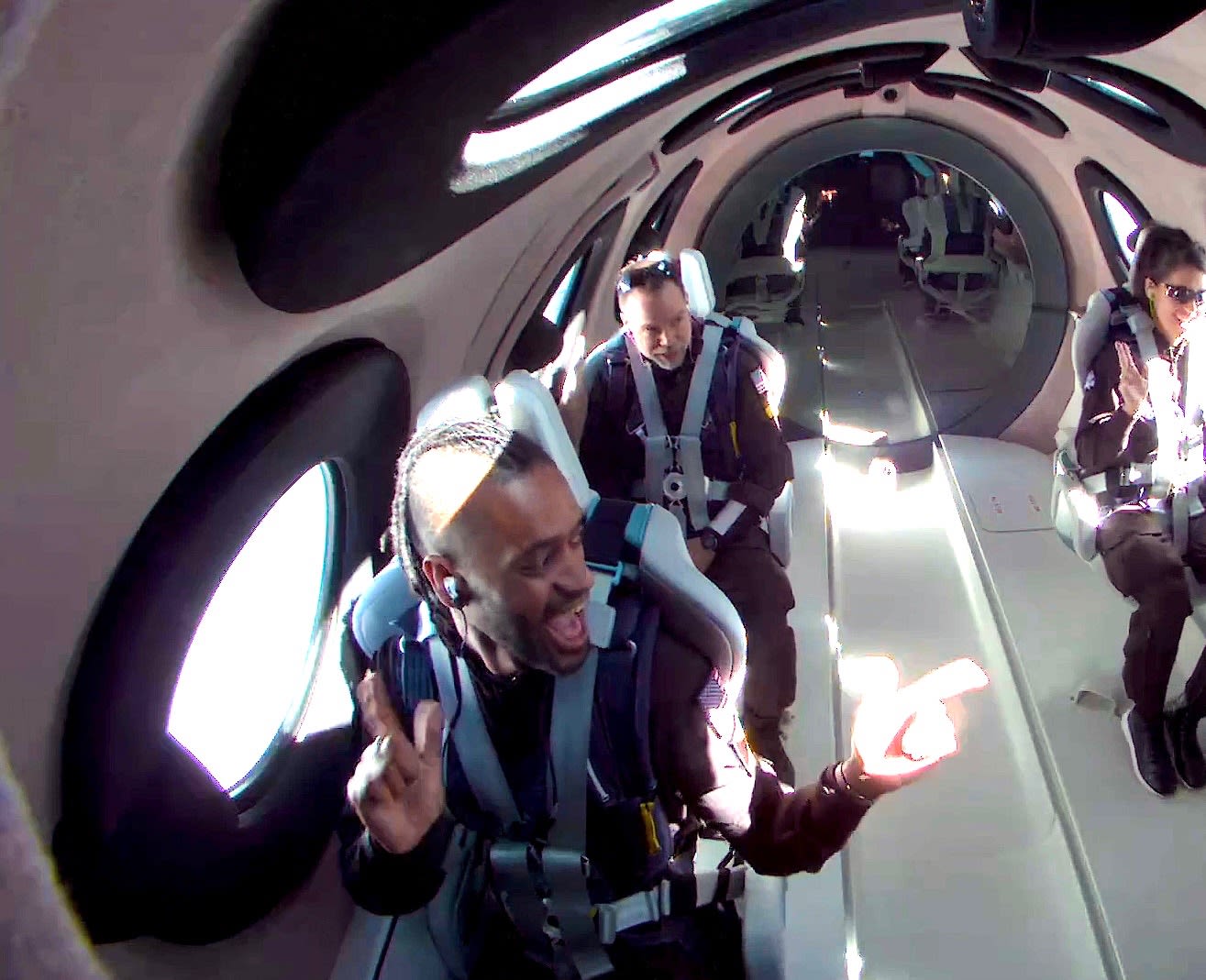 Virgin Galactic Unity 25 crew onboard the spaceship