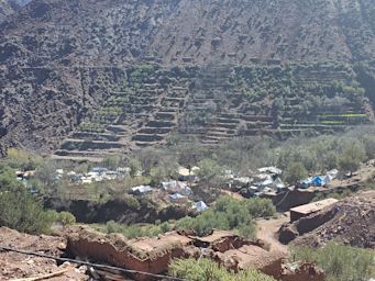 Temporary accommodation set up in Imi Oughlad in Morocco's High Atlas Mountains | Eve Branson Foundation