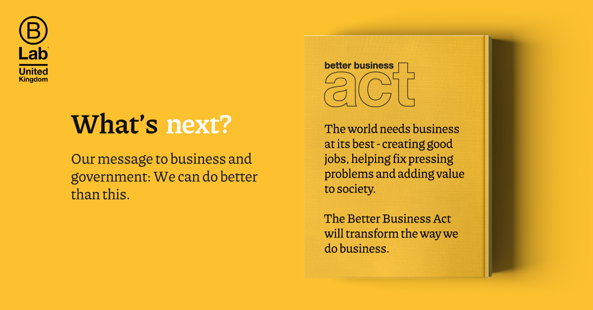The Better Business - what's next message