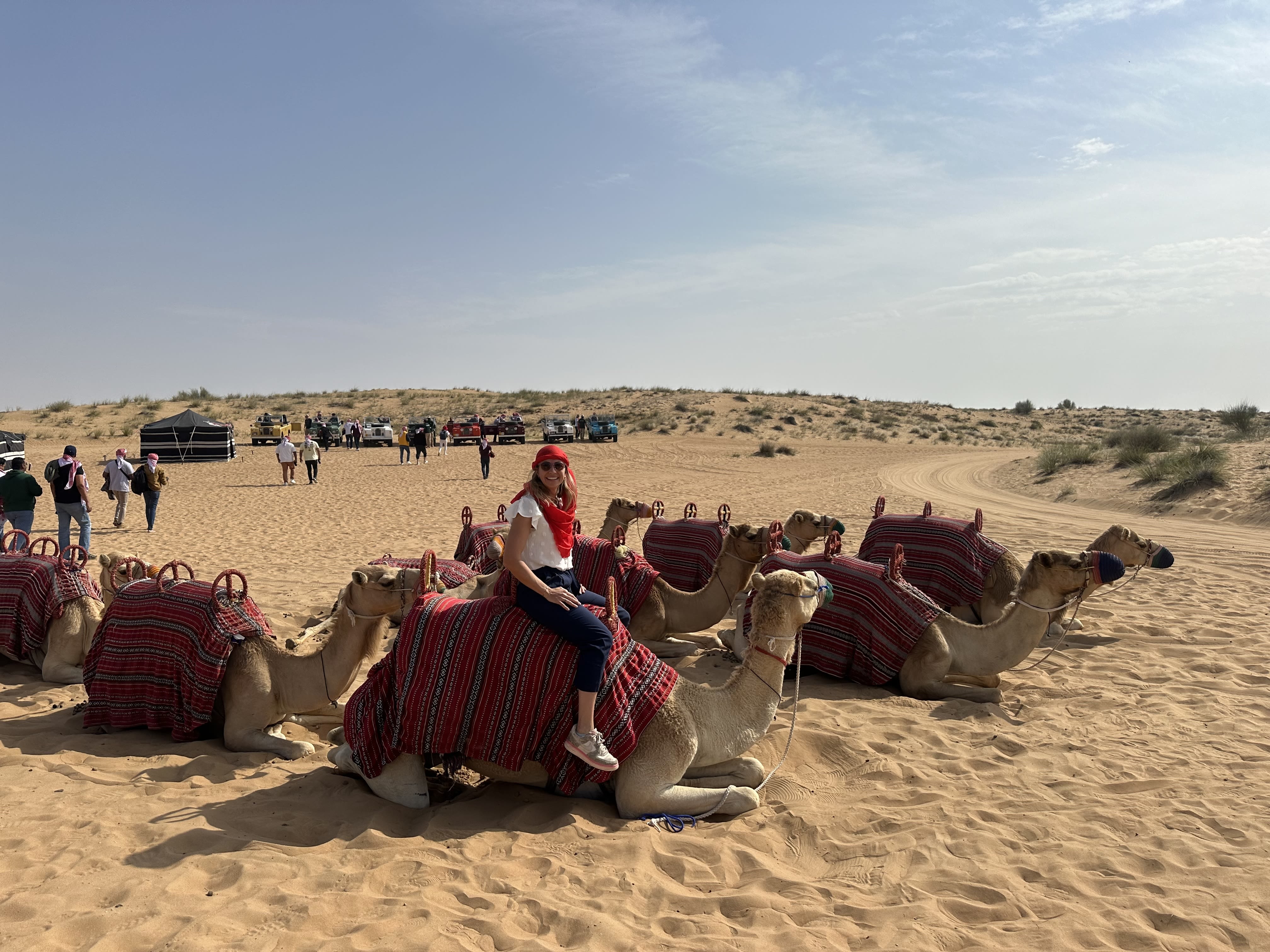 Holly Branson and Virgin Mobile UAE team in the Desert