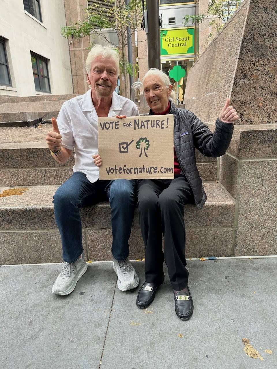 Richard Branson and Jane Goodall