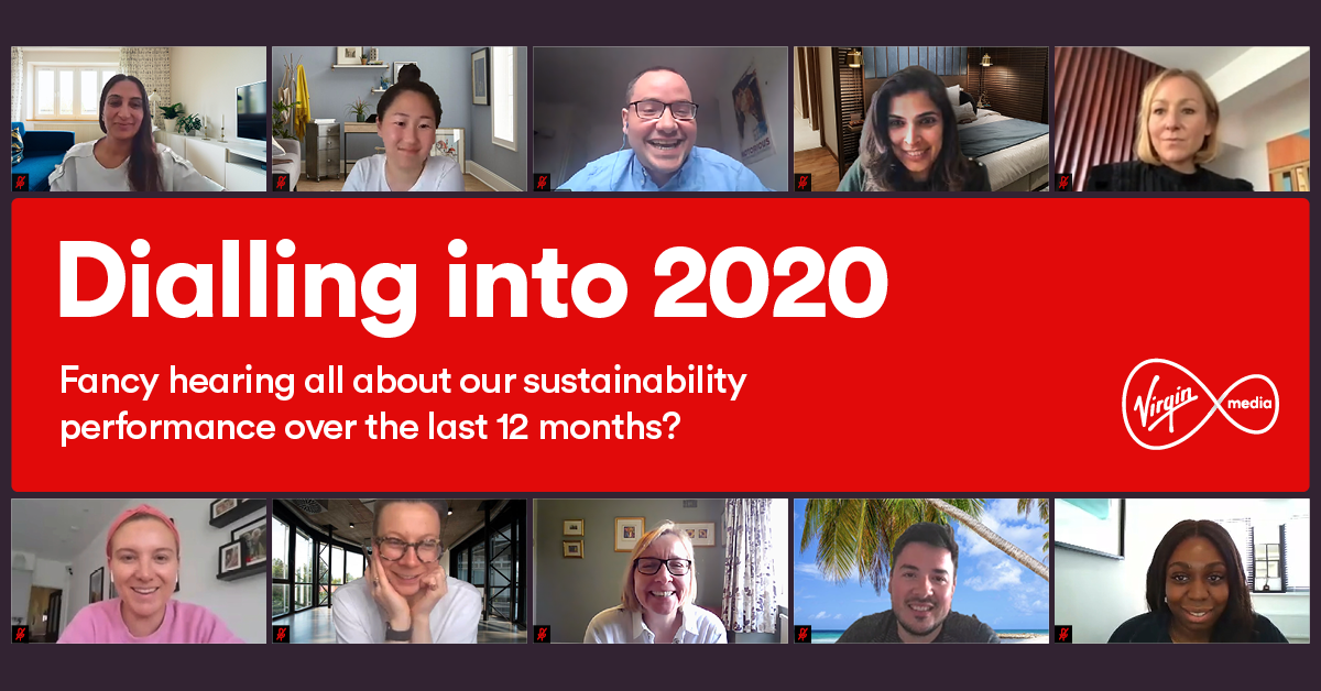 Dialling Into 2020 Virgin Media Releases Sustainability Report Virgin   J4306 SR Report FRONT COVER 1200x628px V2 