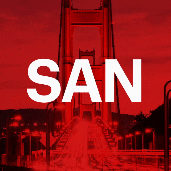 GIF that has red images which spell out San Francisco Summer 2017