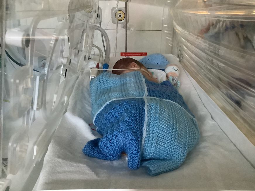 First baby inside a mOm Incubator at St Peters Hospital in Chertsey 