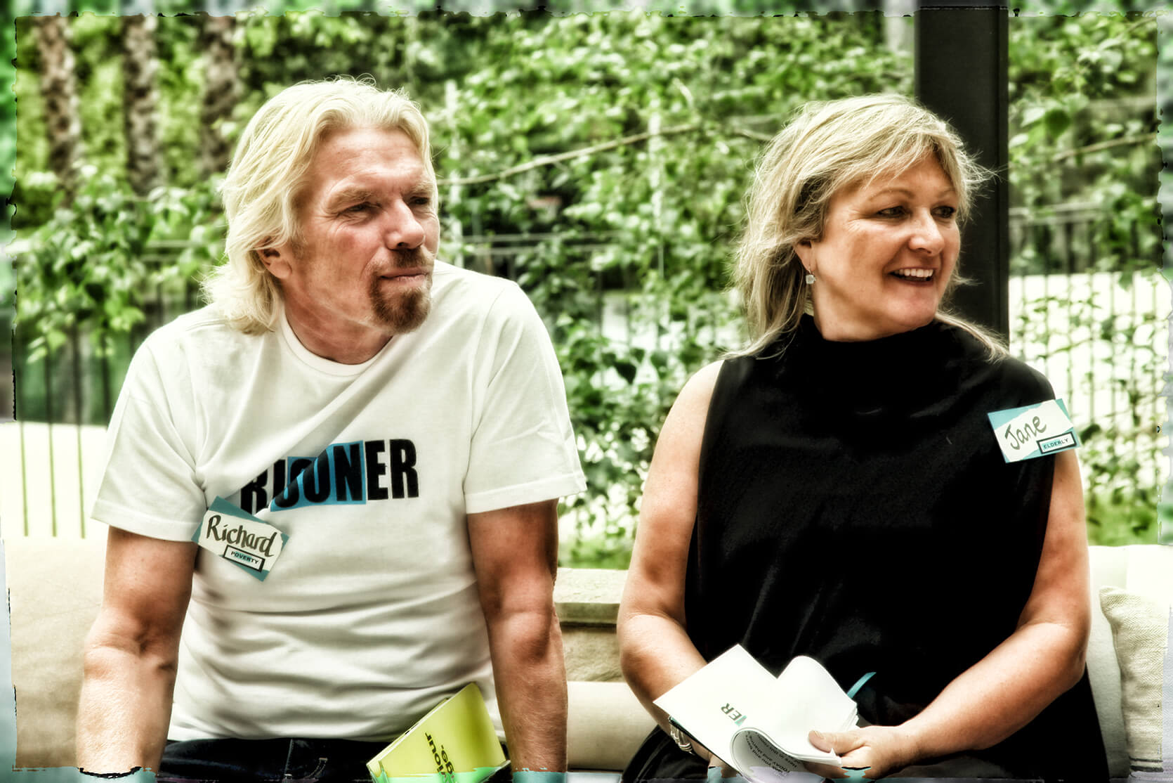Richard Branson and Jane Tewson listening at an Ignitign Change event in Melbourne, 2011