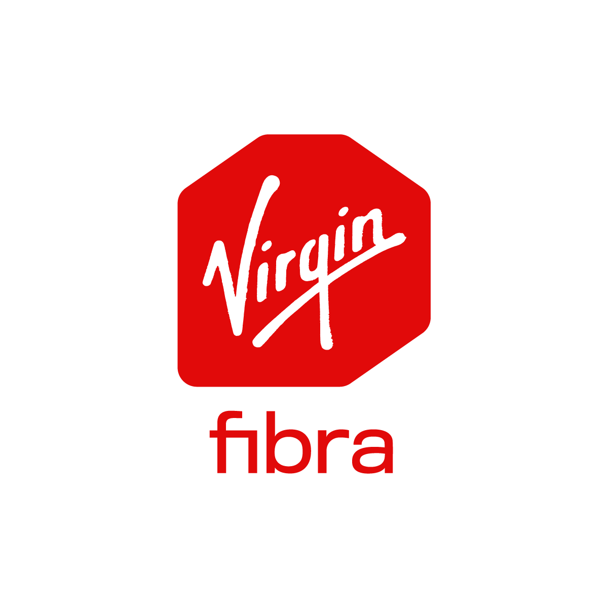 Red Virgin Fibra logo on white background