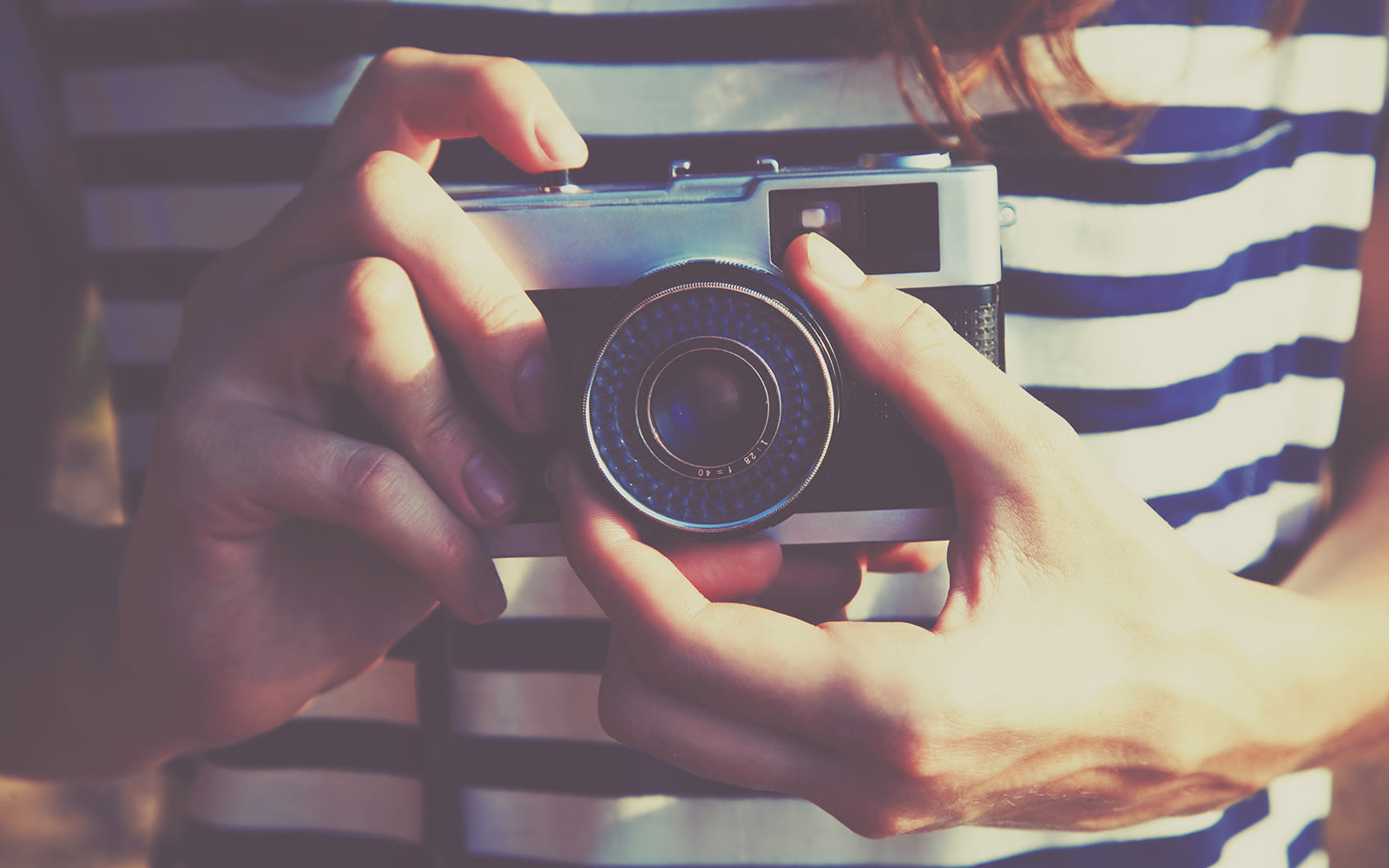 A woman with a camera