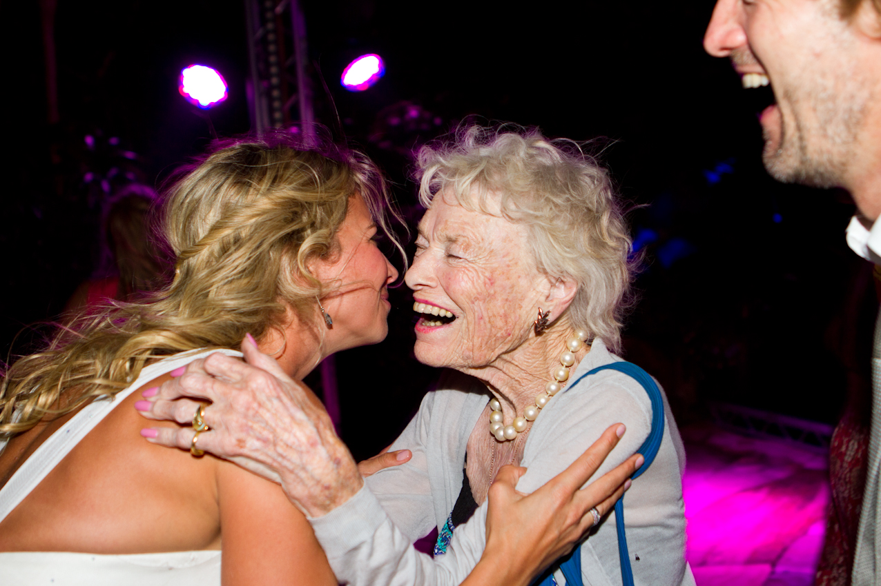Eve Branson and Holly Branson dancing and smiling at Holly's wedding