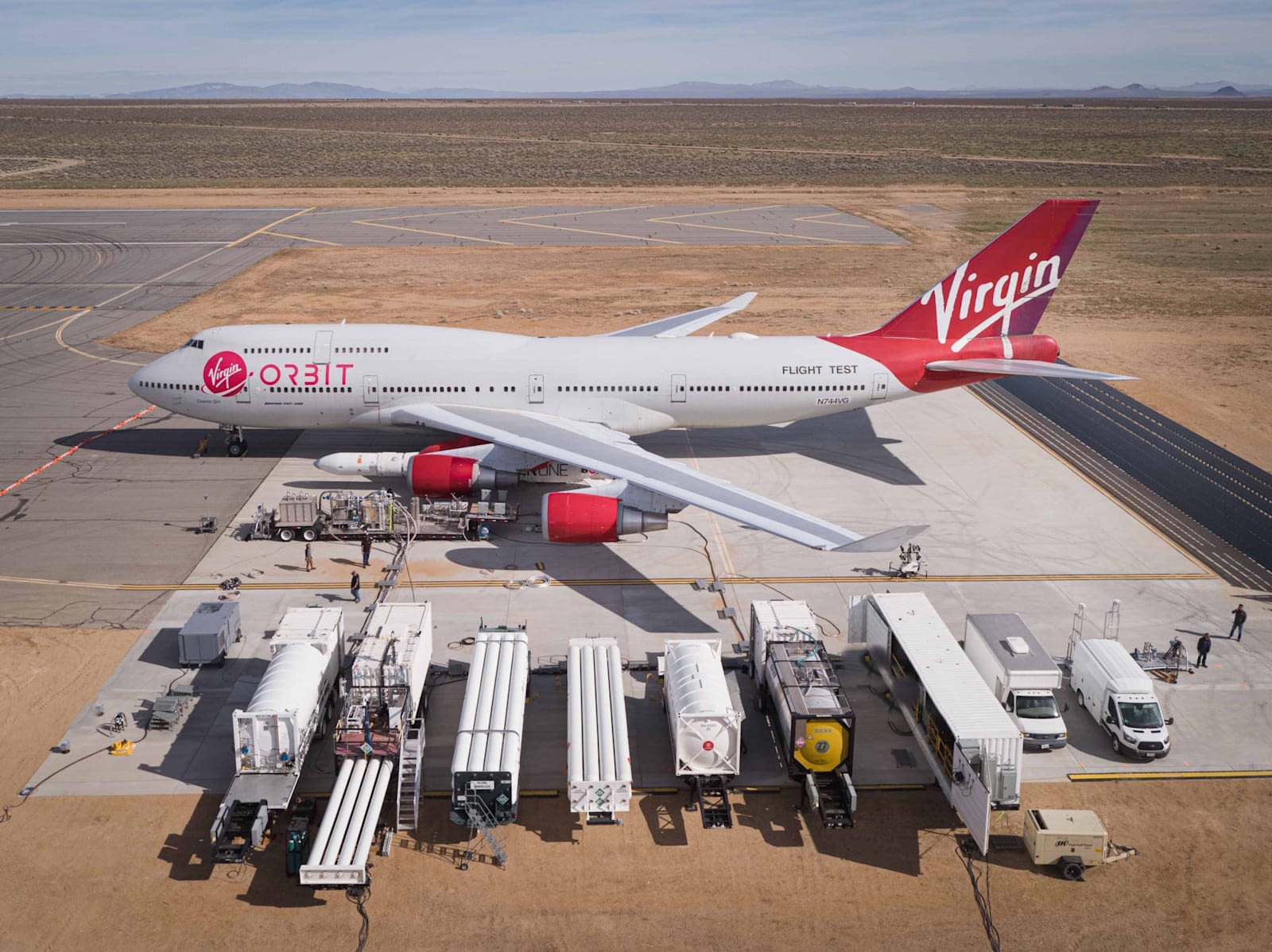 Virgin Orbit's adapted Boeing 747 Cosmic Girl