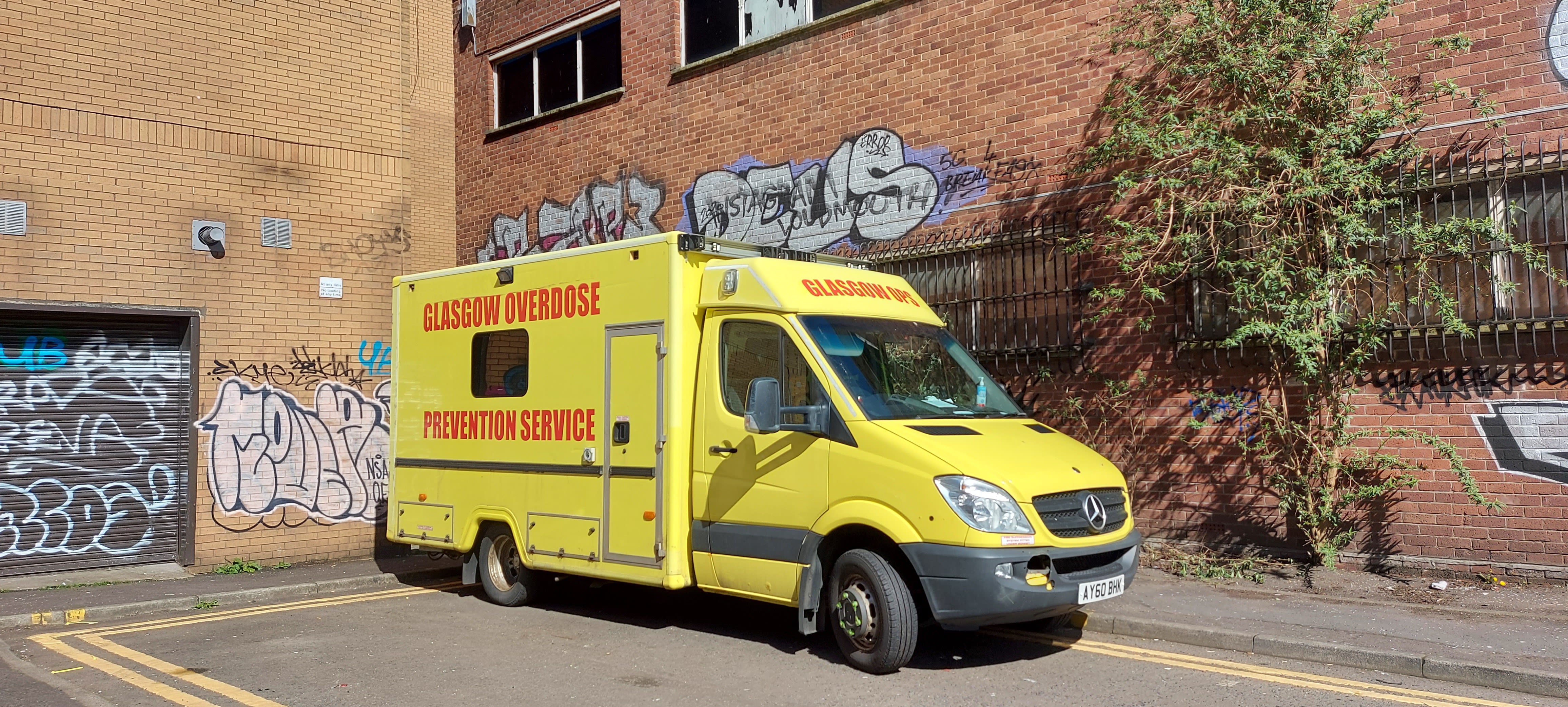Peter Krykant's overdose prevention service van in Glasgow
