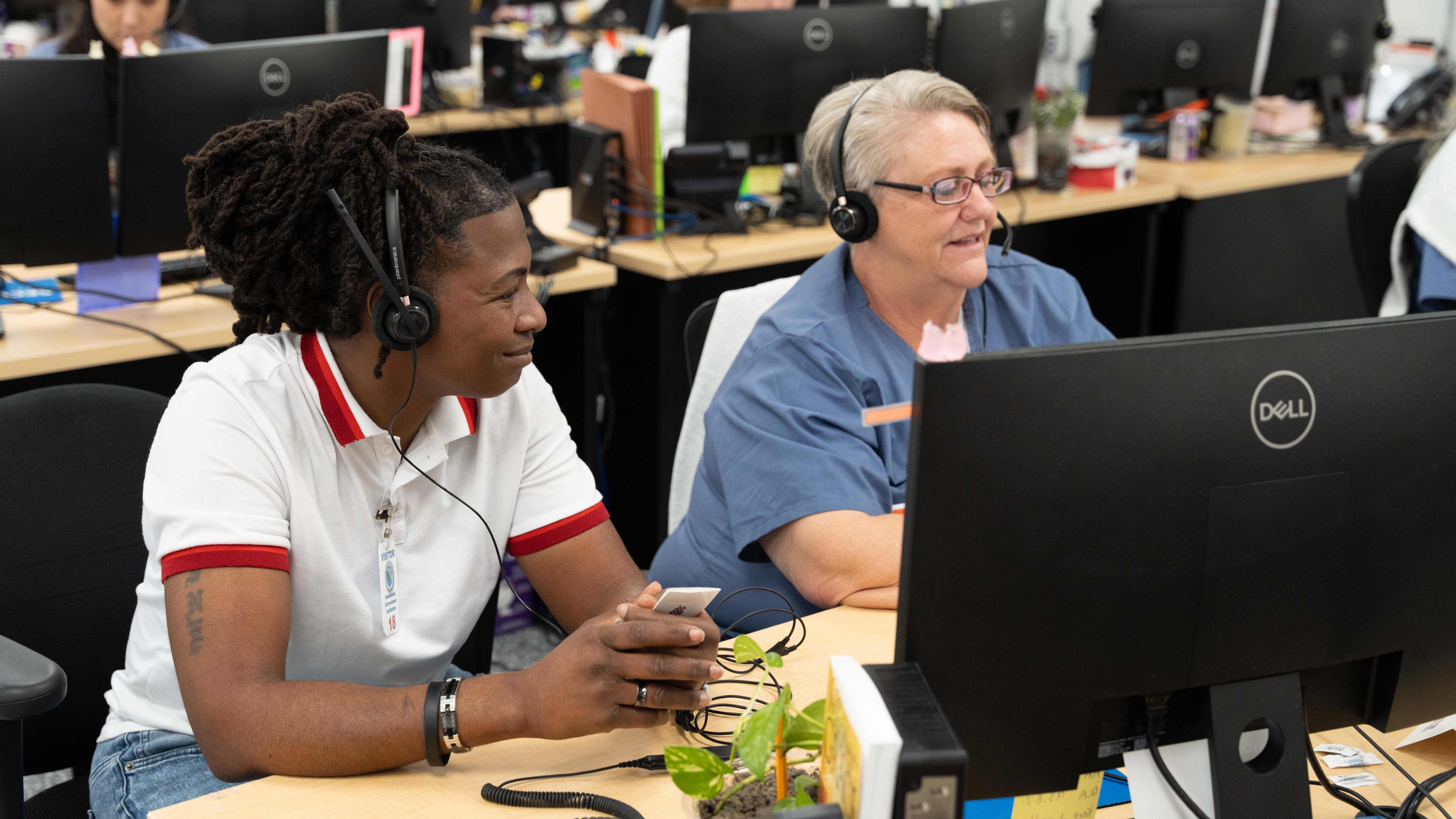 Second Chance leader Tanaine Jenkins visiting Televerde’s team at Homestead with Virgin Unite | Image from Jack Hooker