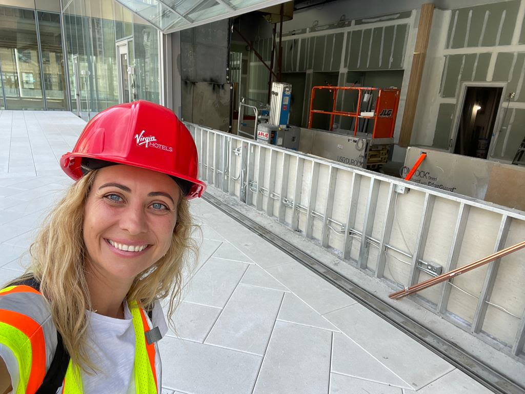 Holly Branson at Virgin Hotels New York City during construction