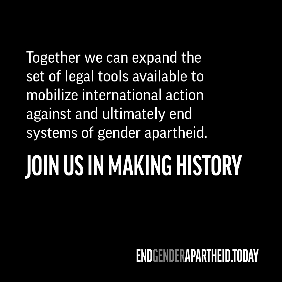 End Gender Apartheid campaign poster
