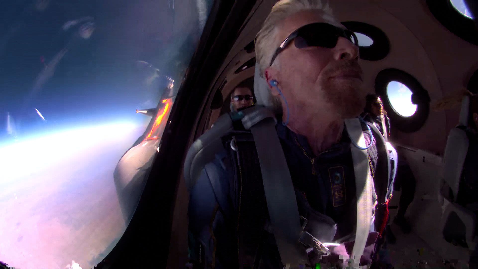 Richard Branson onboard VSS Unity during the Unity 22 mission