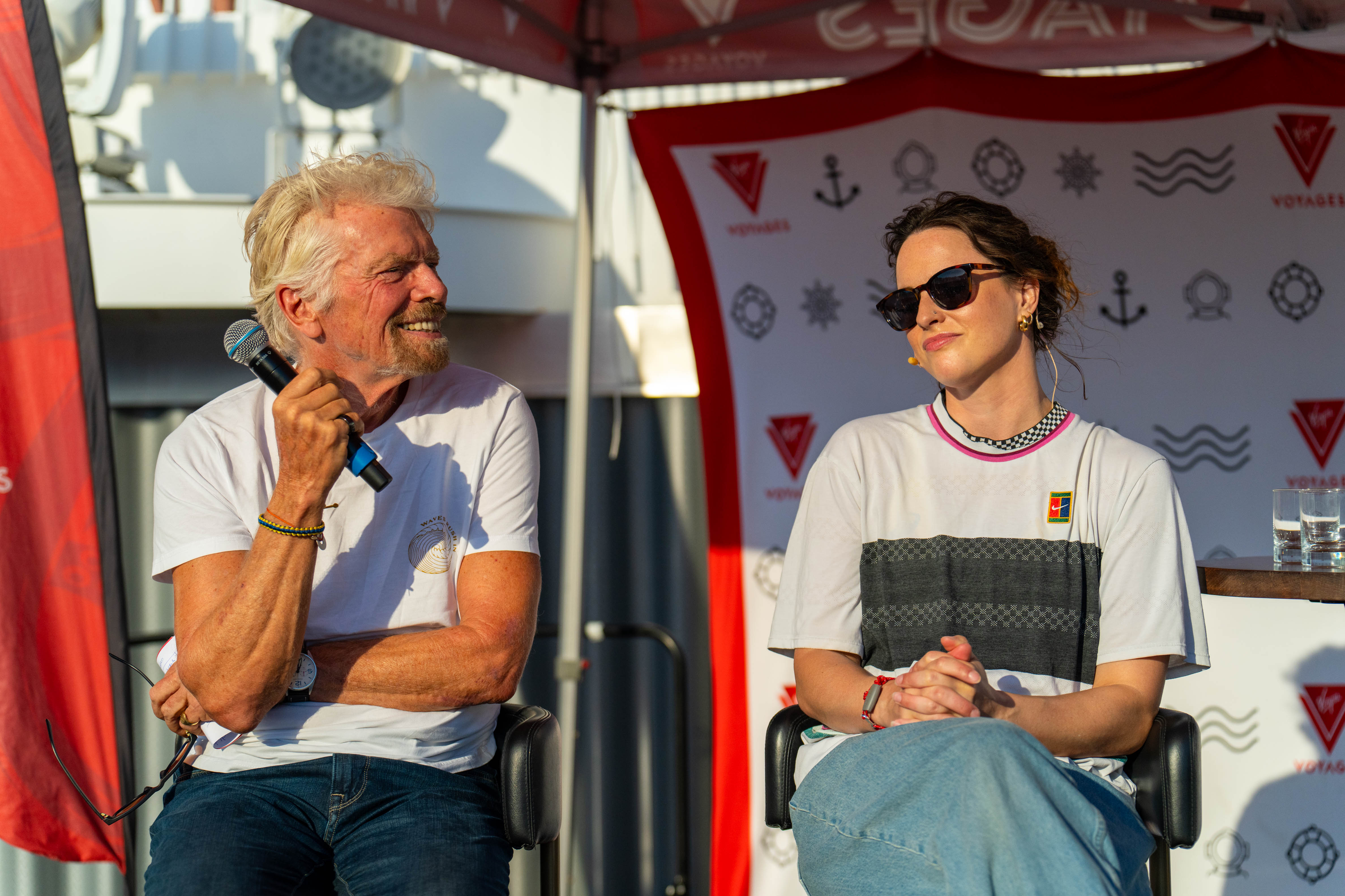 Richard Branson and RayGun on Virgin Voyages