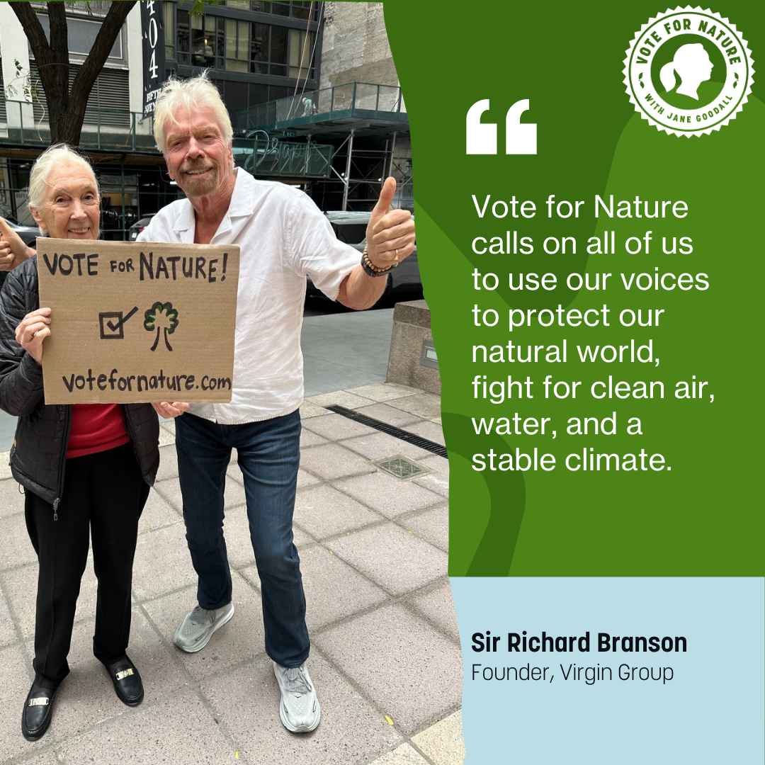 Richard Branson and Jane Goodall