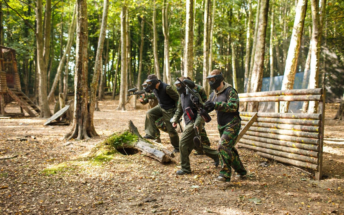 Image of group of people paintballing with Virgin Experience Days