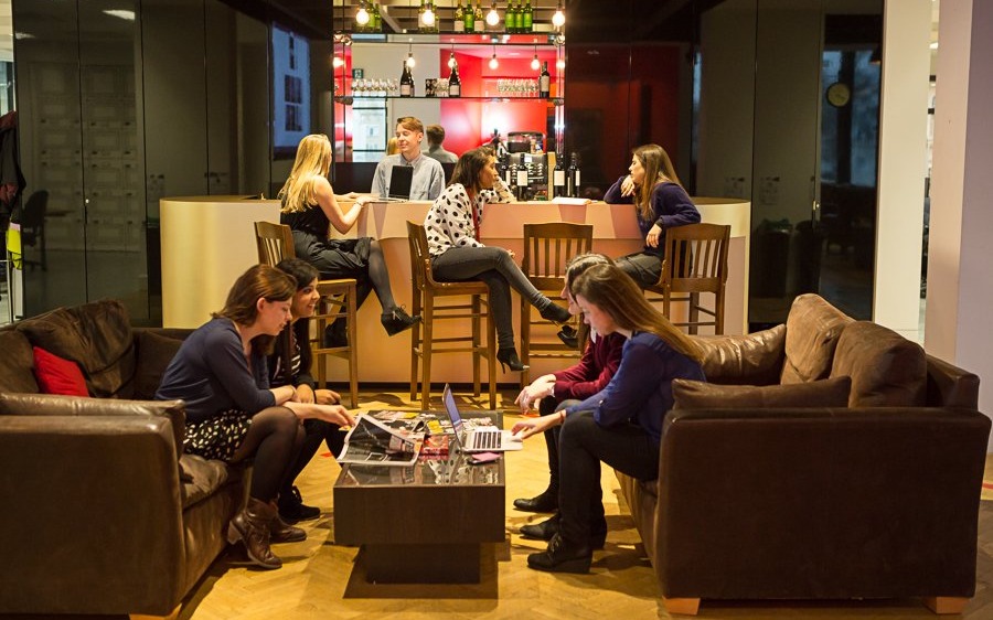 An informal meeting at the Battleship office 