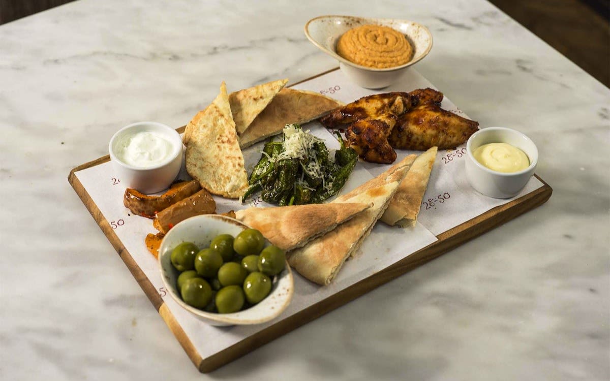 An image of a sharing platter in London's 28-50 By Night restaurant