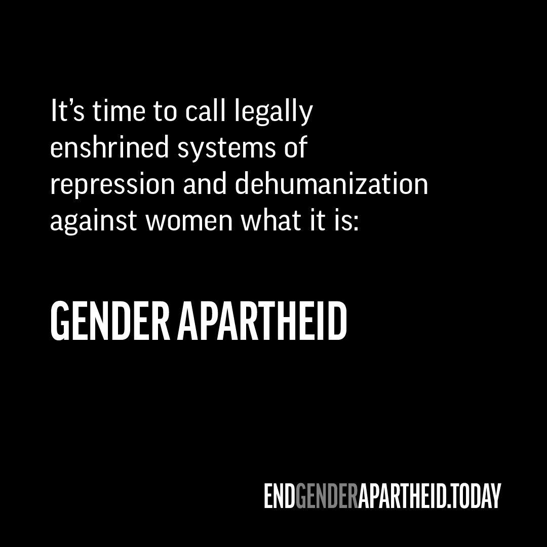 End Gender Apartheid campaign poster