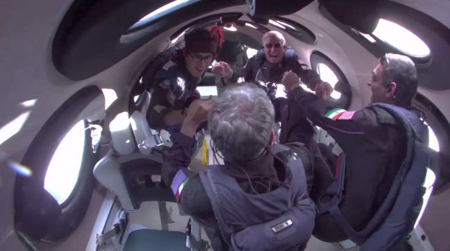Virgin Galactic's Galactic 07 crew in space