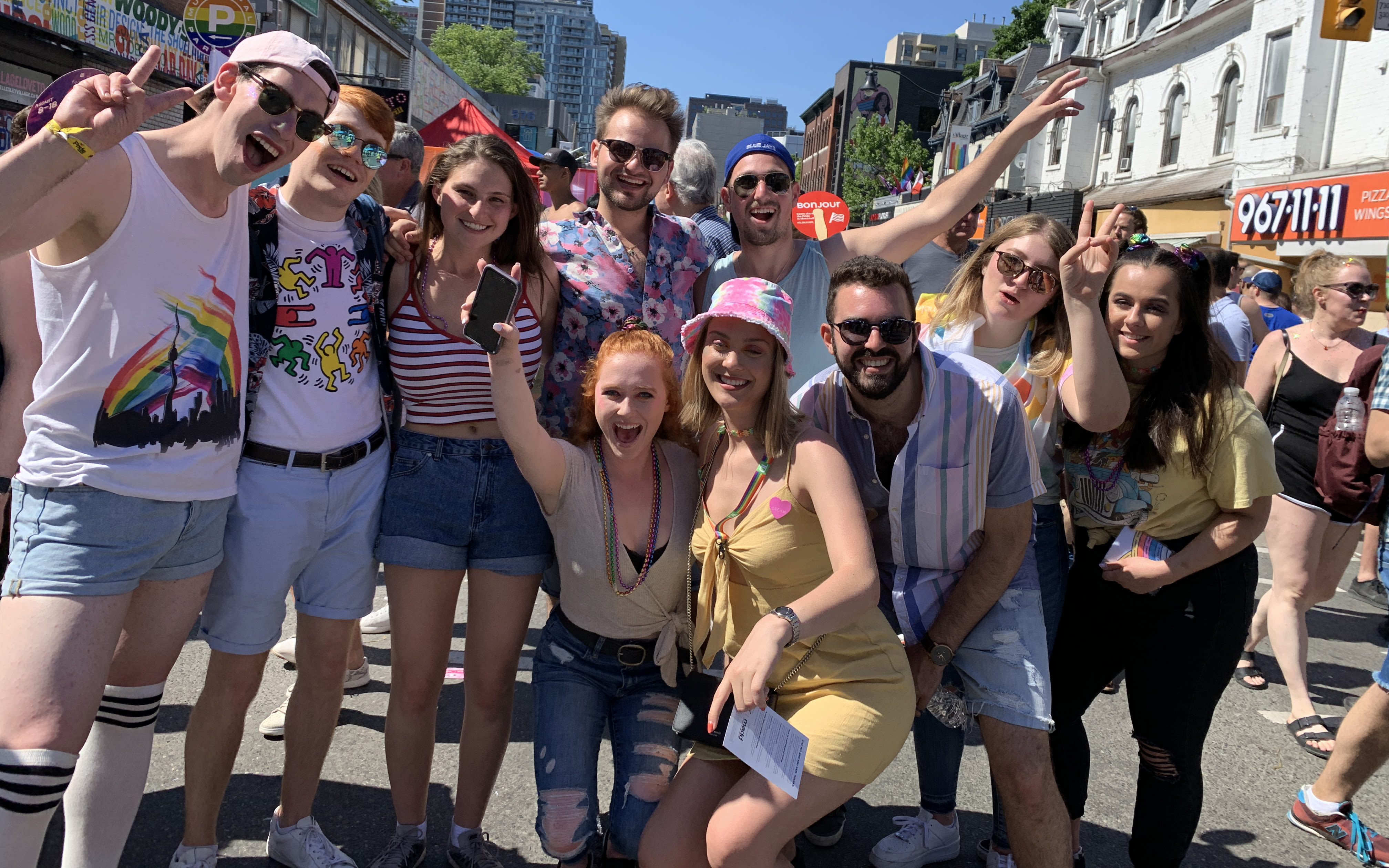 Noah Springer celebrating Pride with friends