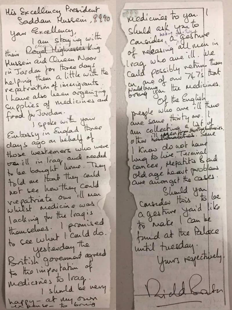 Image of Richard Branson's handwritten letter