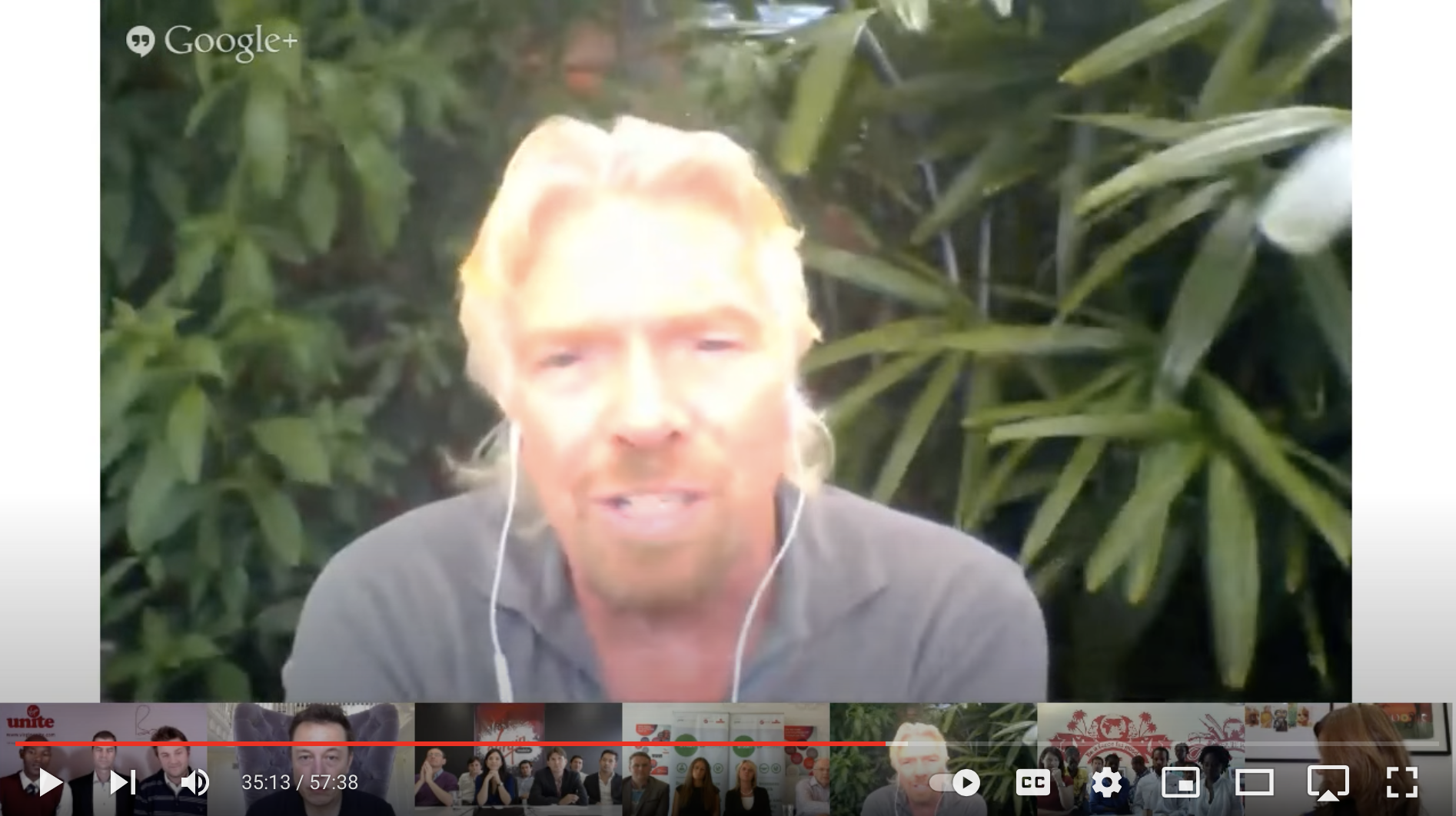 Richard Branson on a Google Meet workshop about leadership