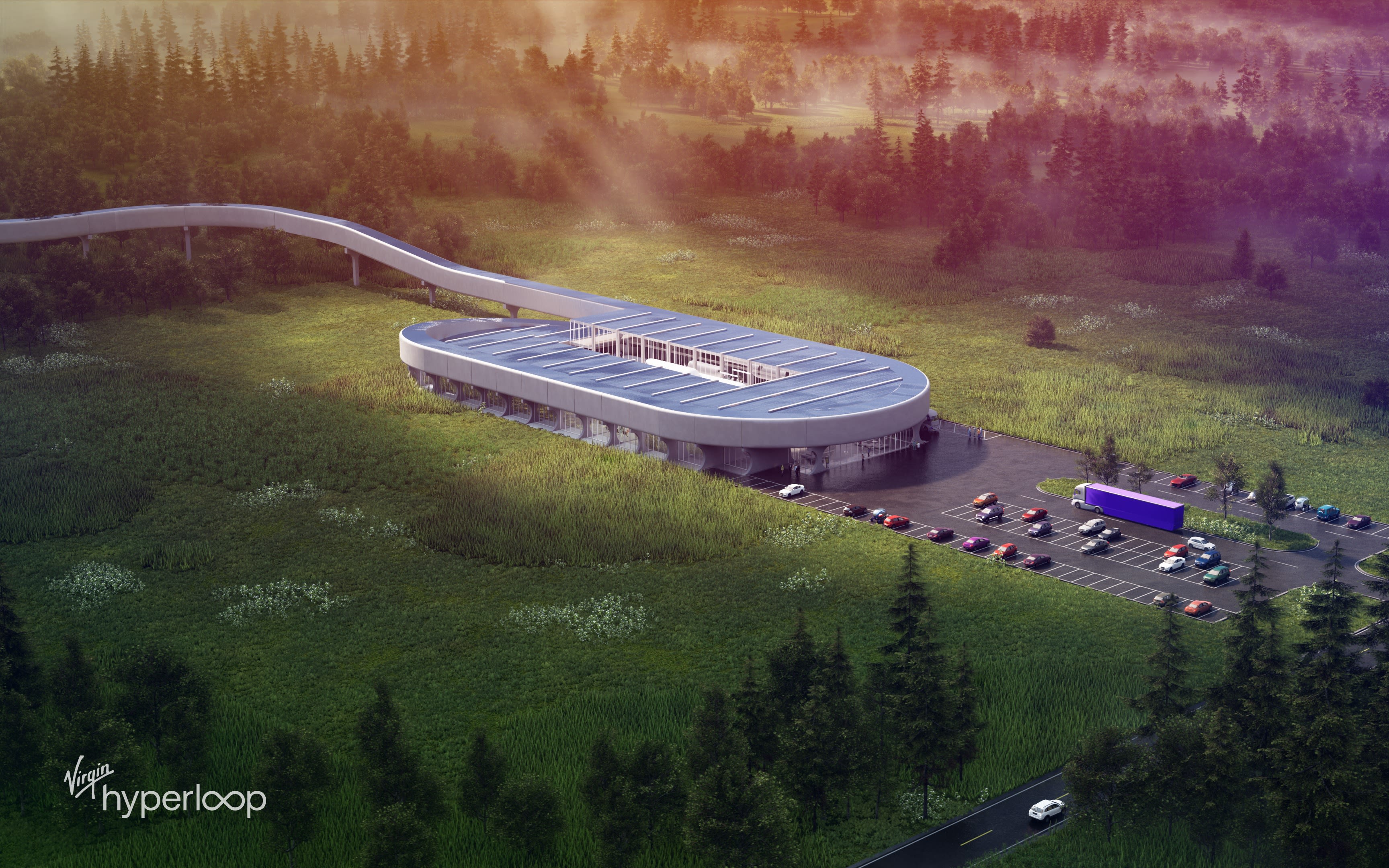 A rendering of the Hyperloop Certification Center