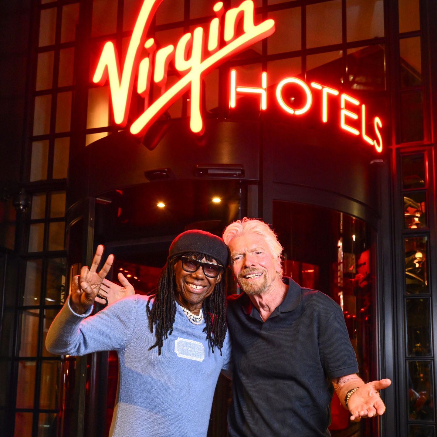 Richard Branson and Nile Rodgers at Virgin Hotels London Shoreditch