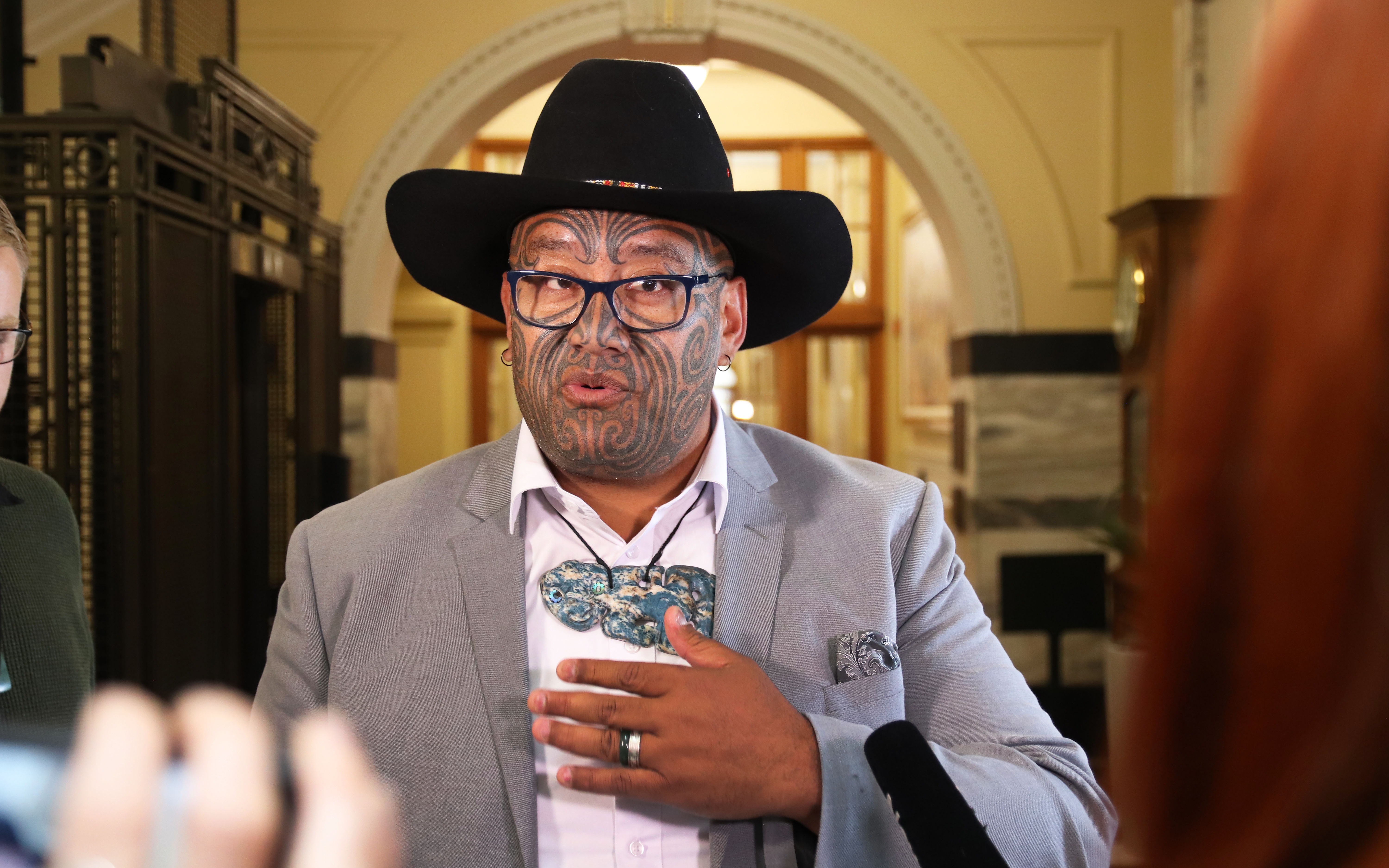 Rawiri Waititi outside parliament