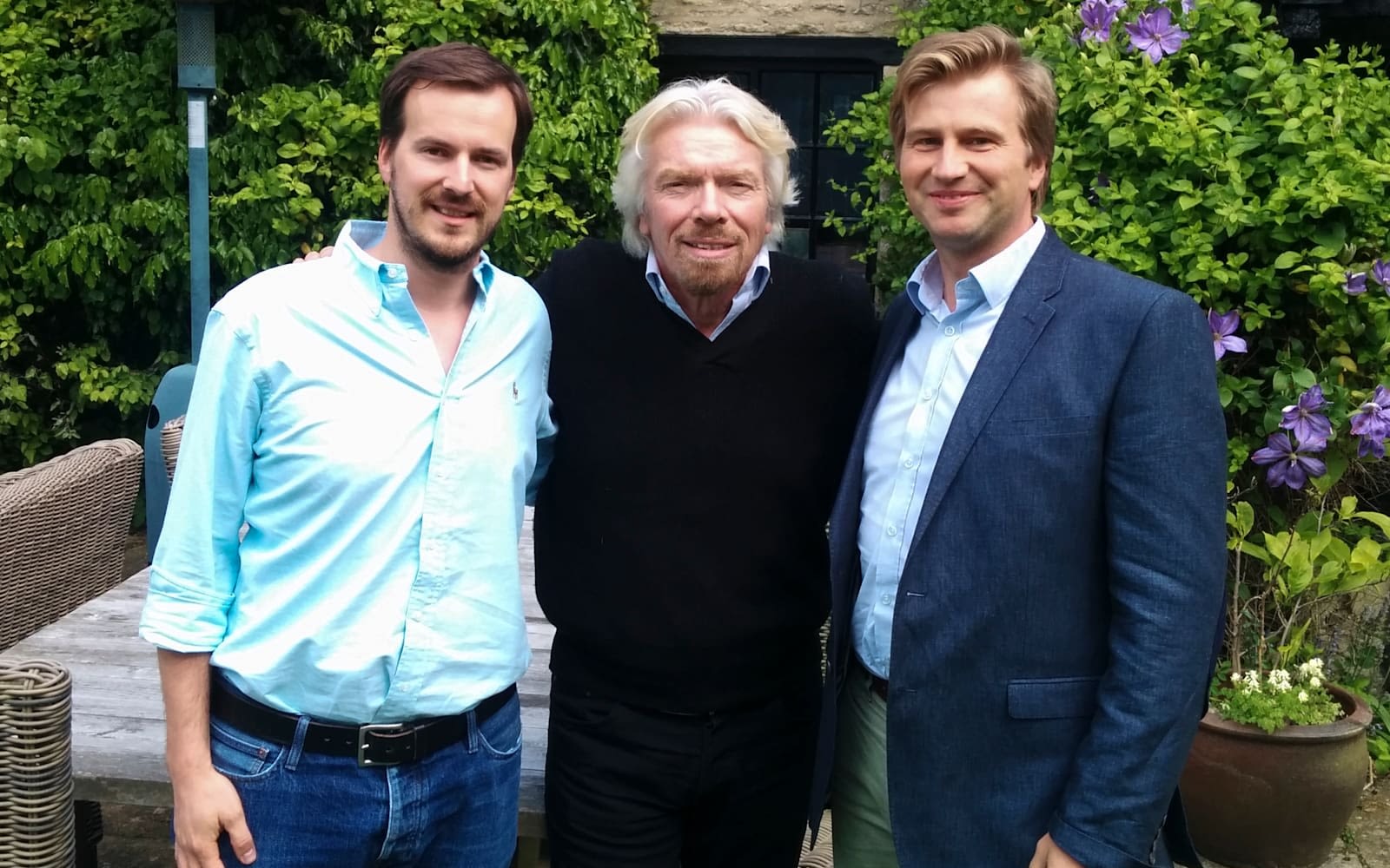 Richard Branson with Transferwise founders Taavet Hinrikus and Kristo Kaarmann