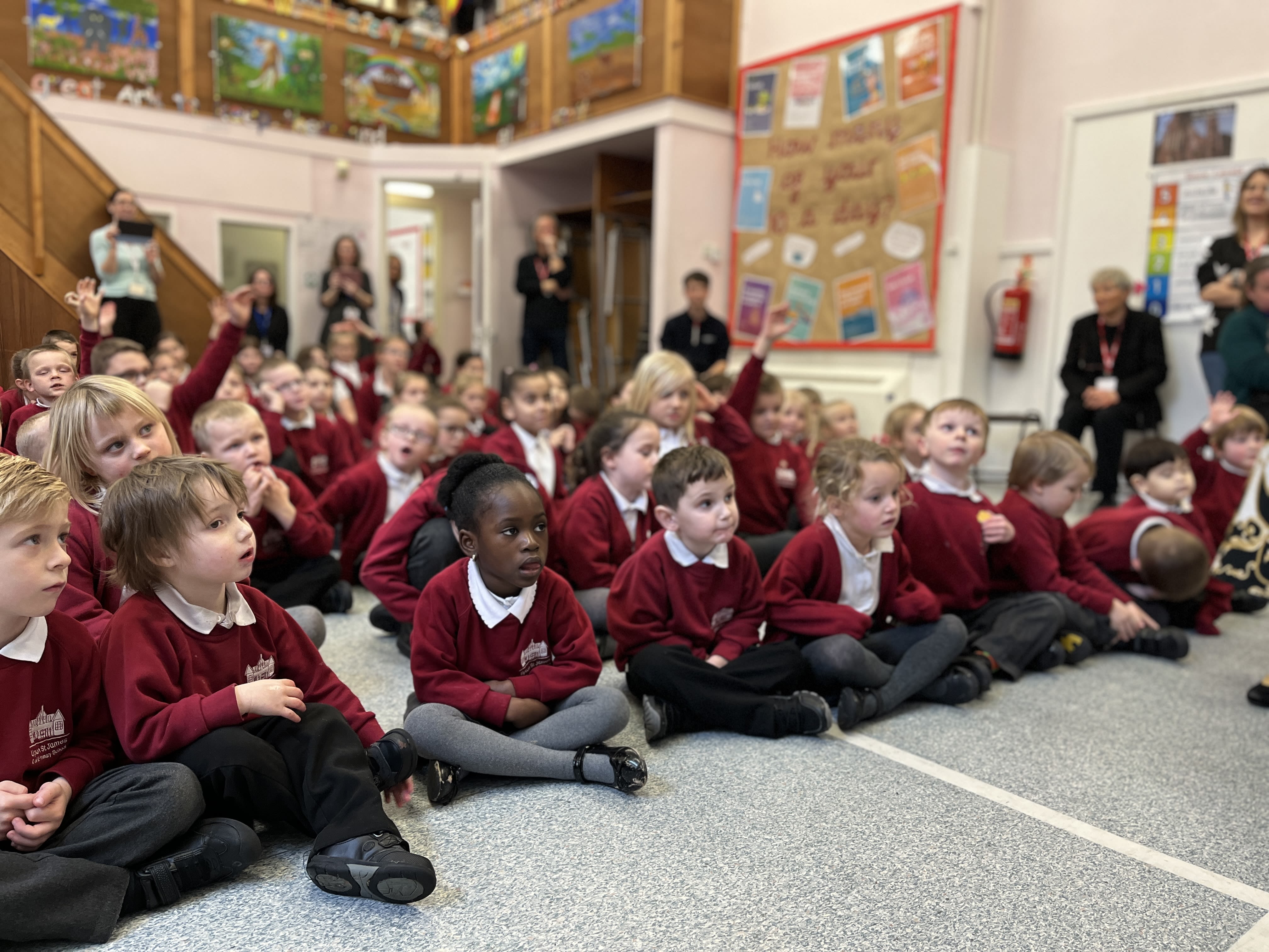 Richard Branson suprises the students of Upton St James Primary School