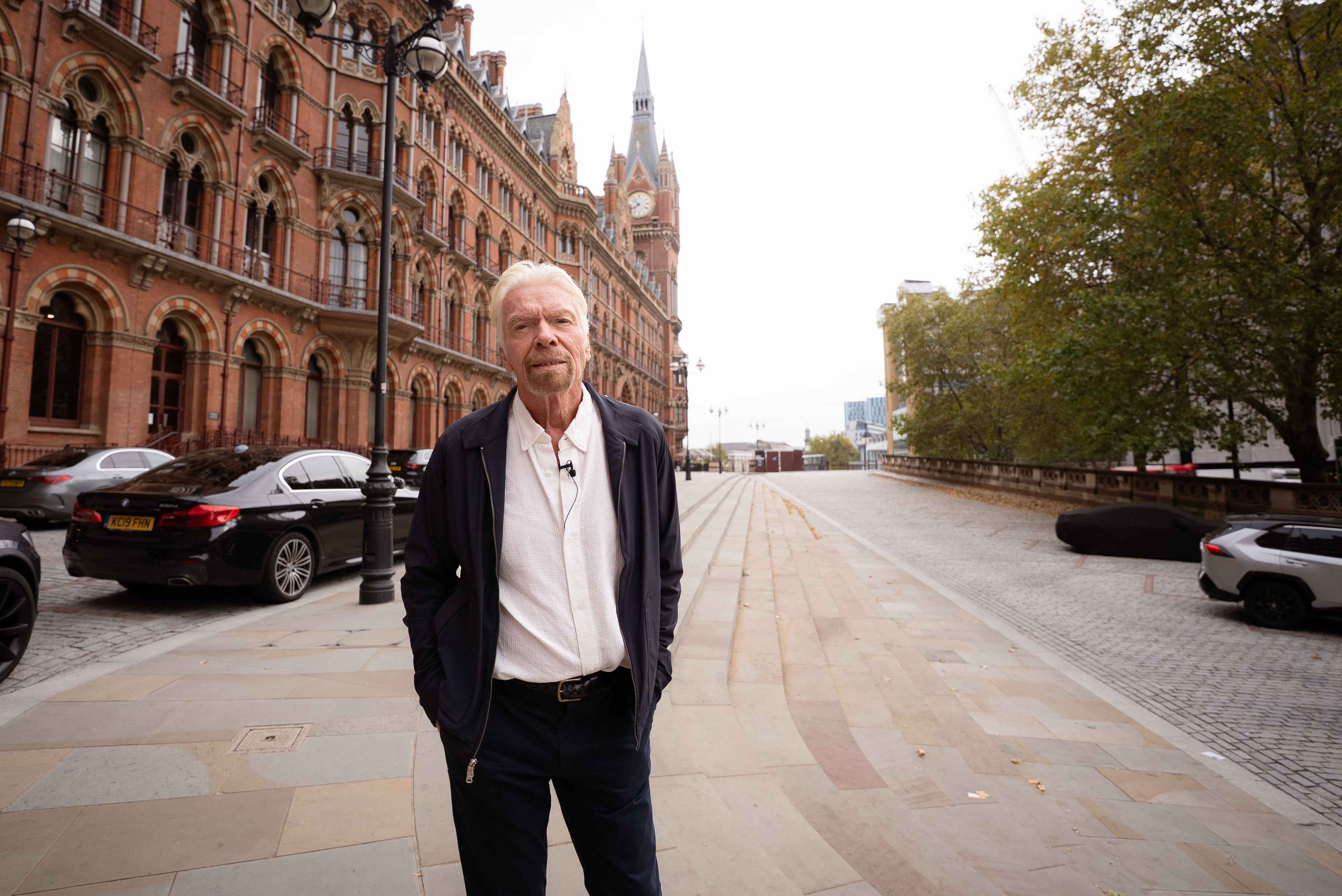Richard Branson at Kings Cross in London