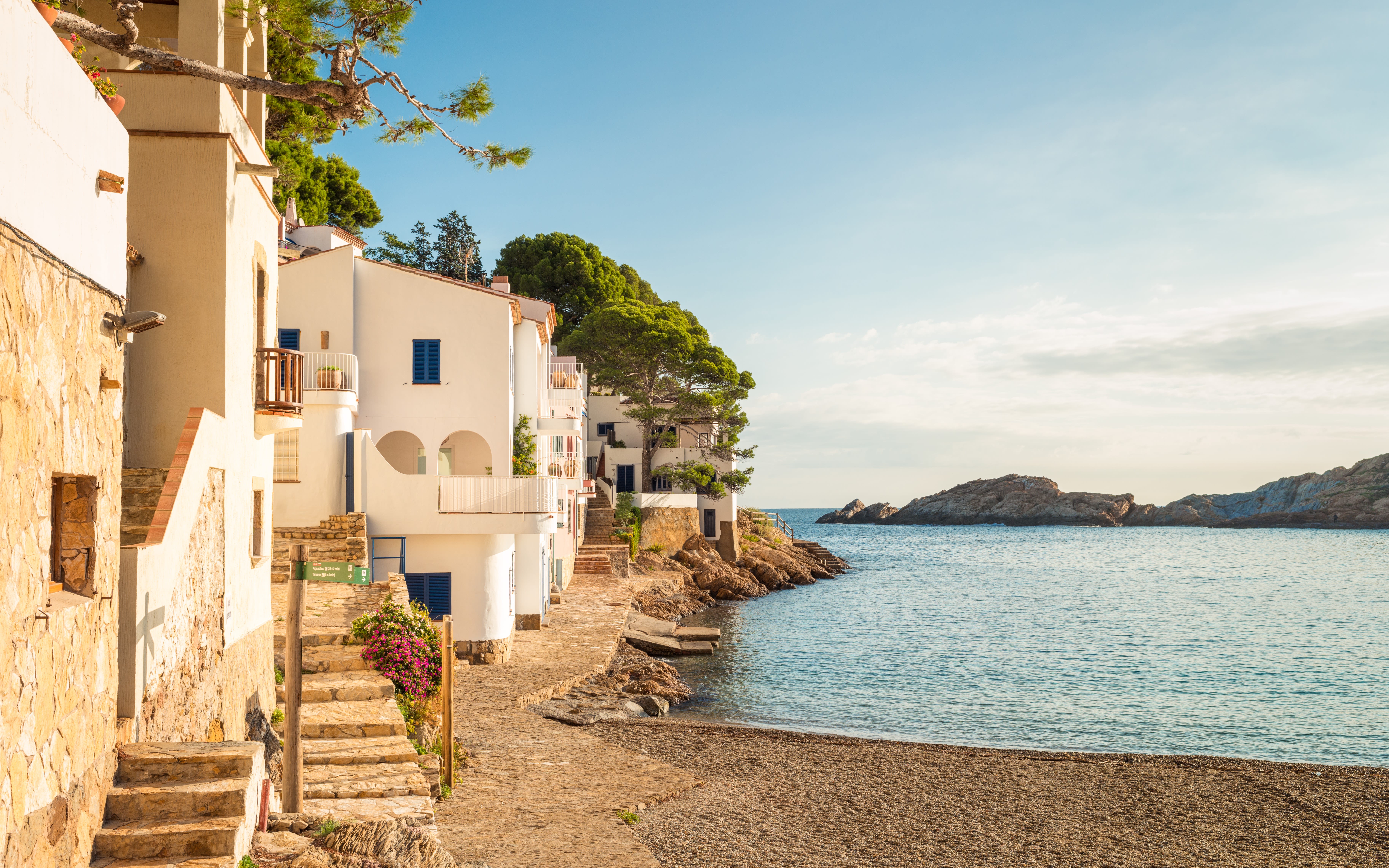 Image of the coast of the small town of Sa Tuna in Spain. 