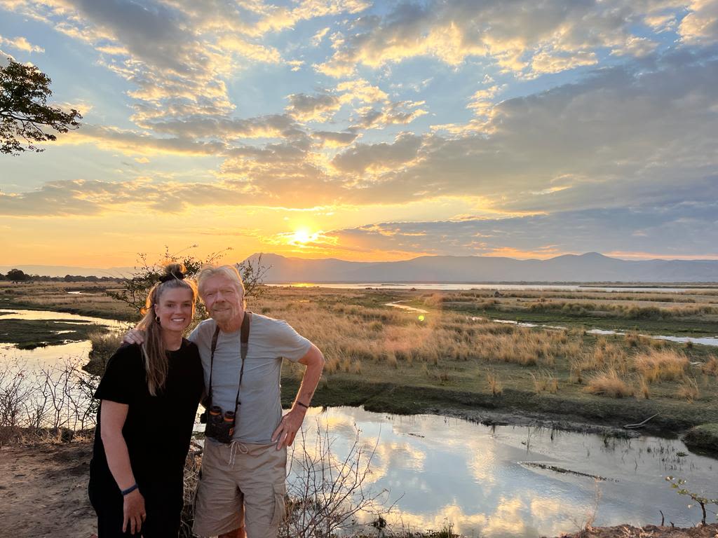 Richard Branson and Bellie Branson in the Zambezi Valley