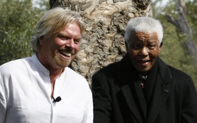 Richard Branson with Nelson Mandela