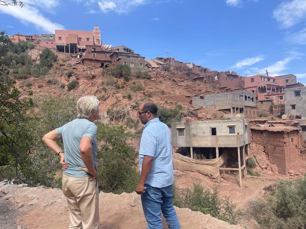Richard Branson in Morocco, supporting the earthquake recovery