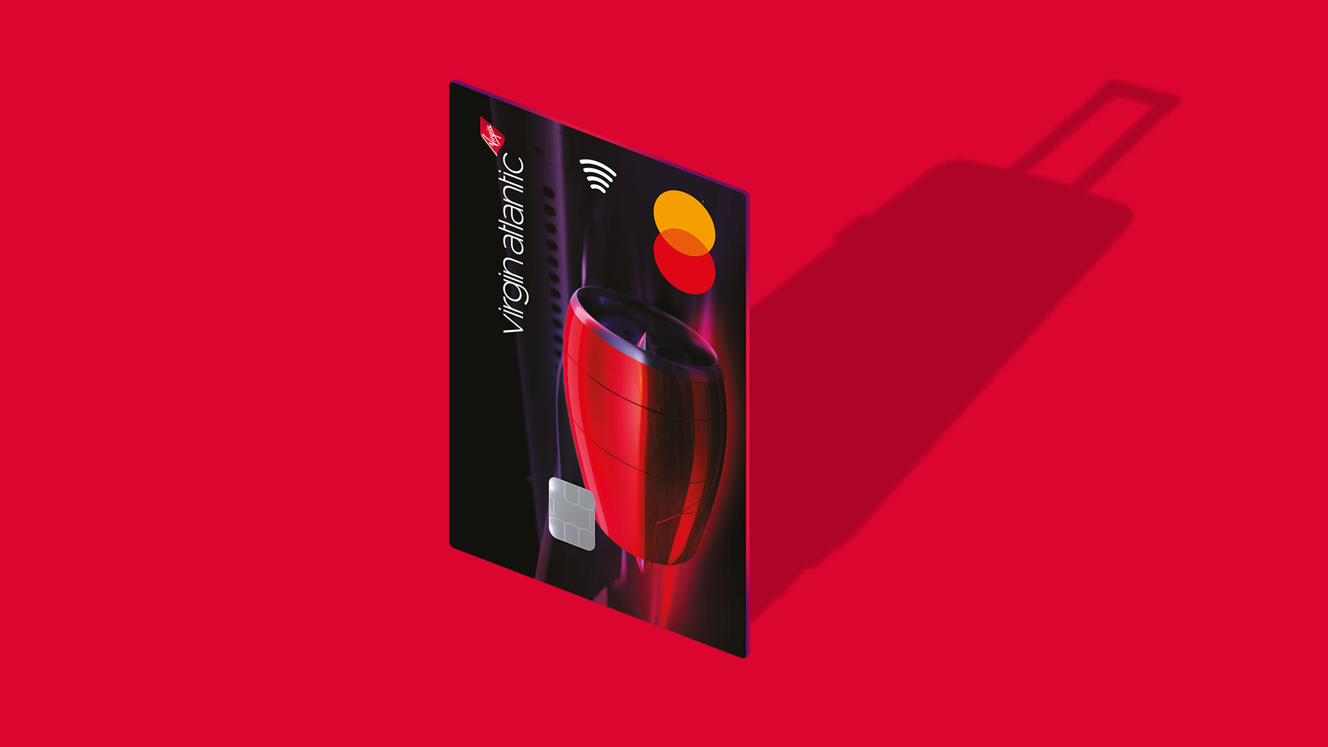 Image of two Virgin Atlantic Reward+ Credit Cards with a shadow of an aeroplane.