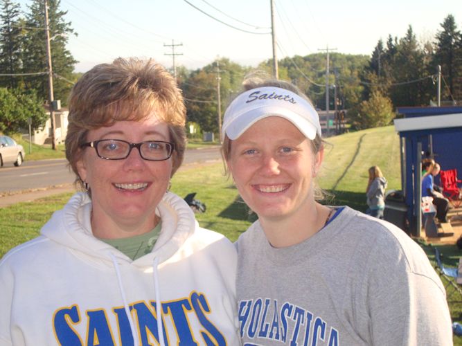 Fun fact: My sister and I both attended St. Scholastica. Here she is (right) with my mom (left) at one of her softball games. She played catcher and now has the bad knees to prove it. Since both of my parents are only siblings, and my parents are divorced, they are pretty much my entire family, minus my dad.