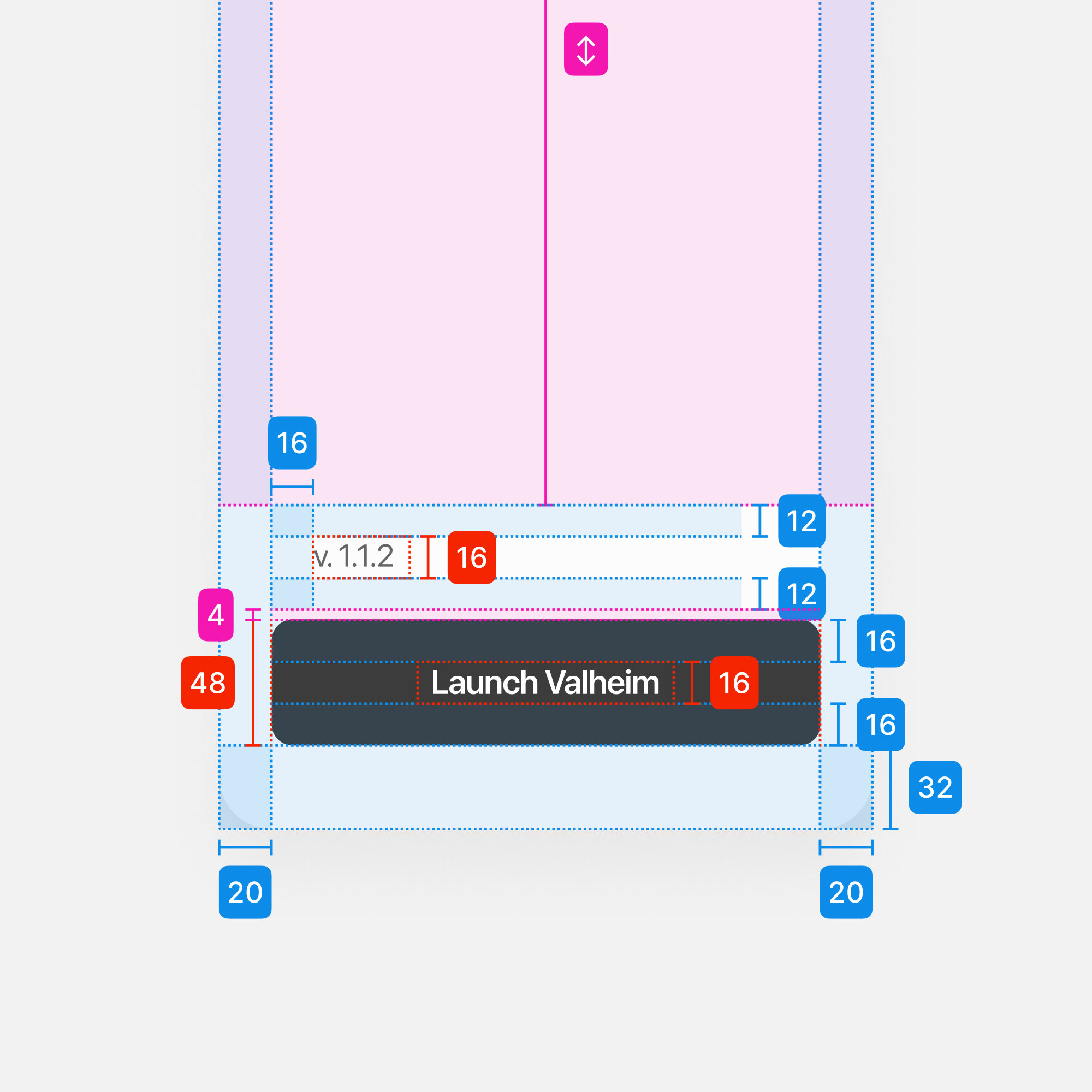 Valheim mac mod manager design system sidebar footer measurements