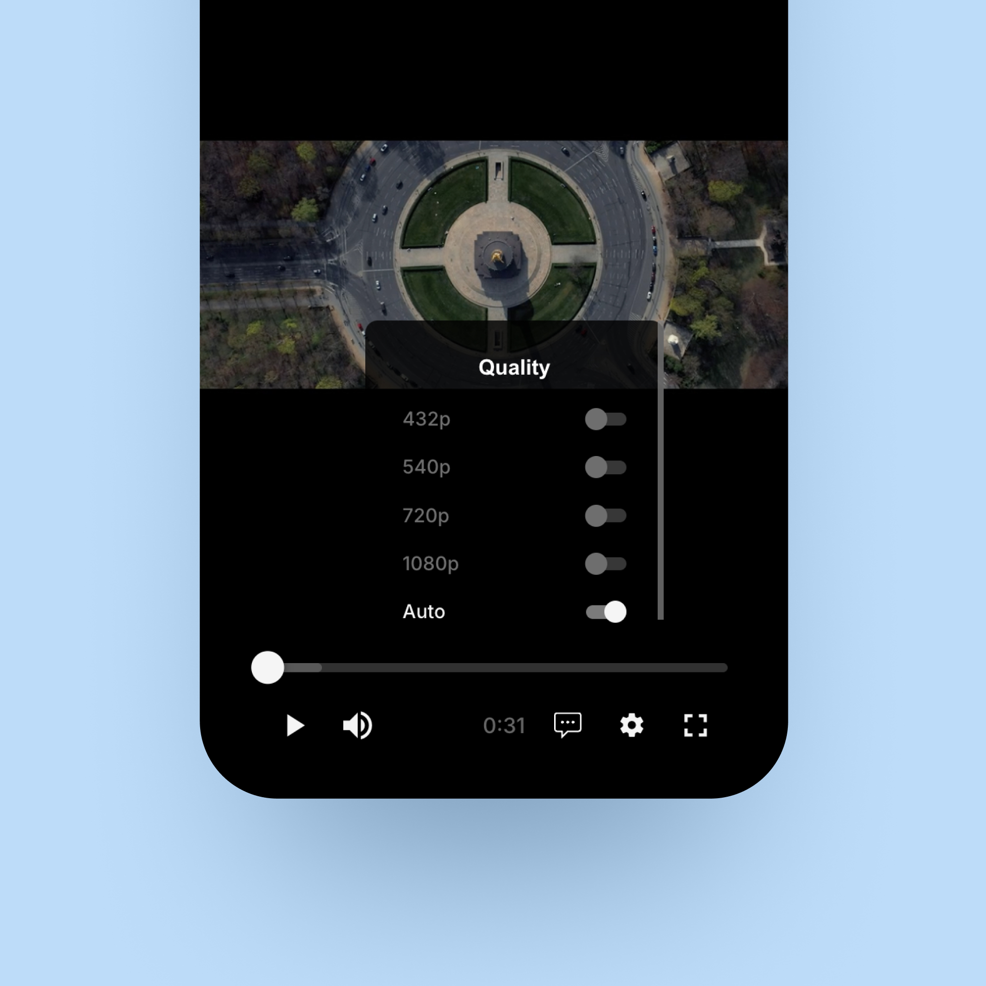 Shopware TV - Video player UI settings mobile
