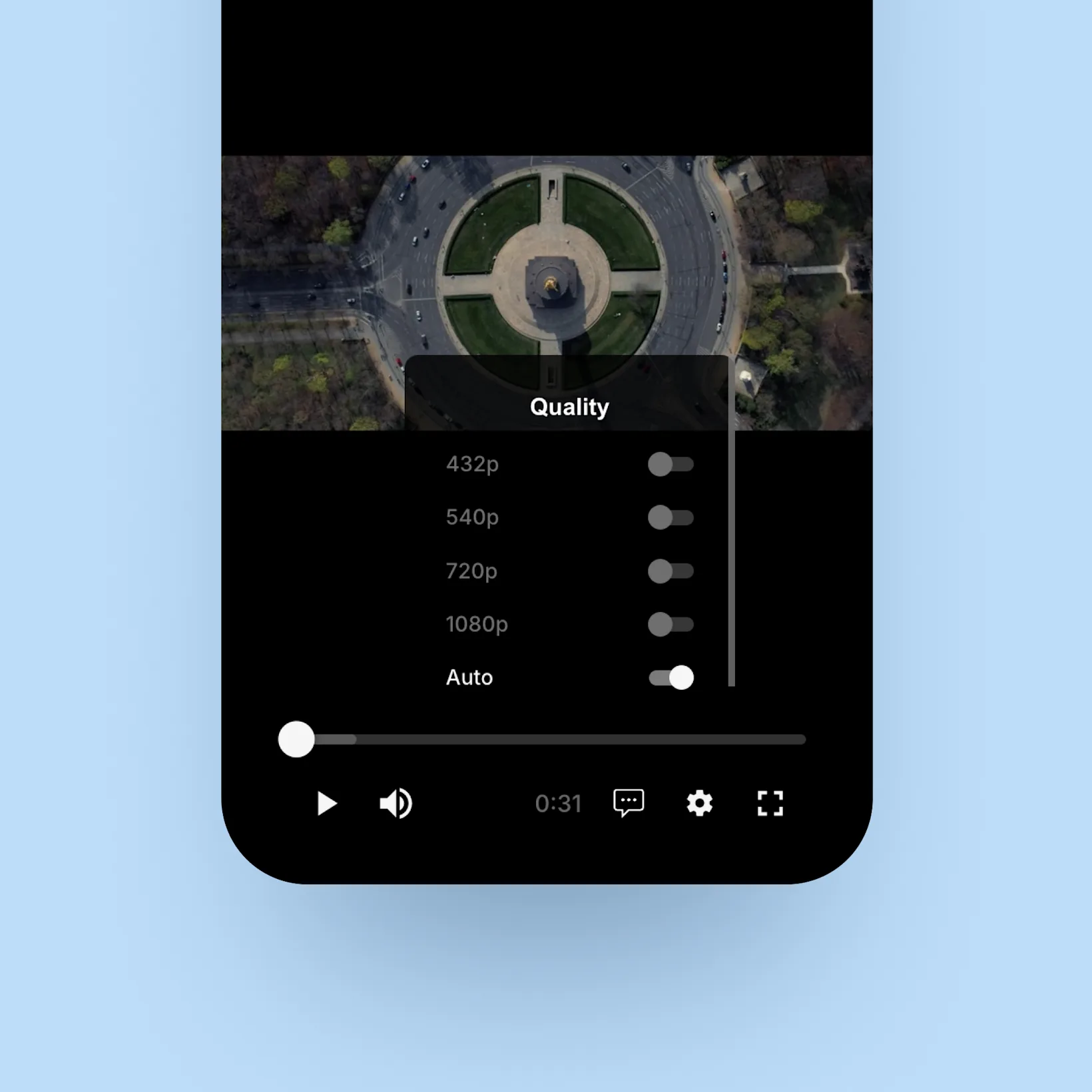 Shopware TV - Video player UI settings mobile